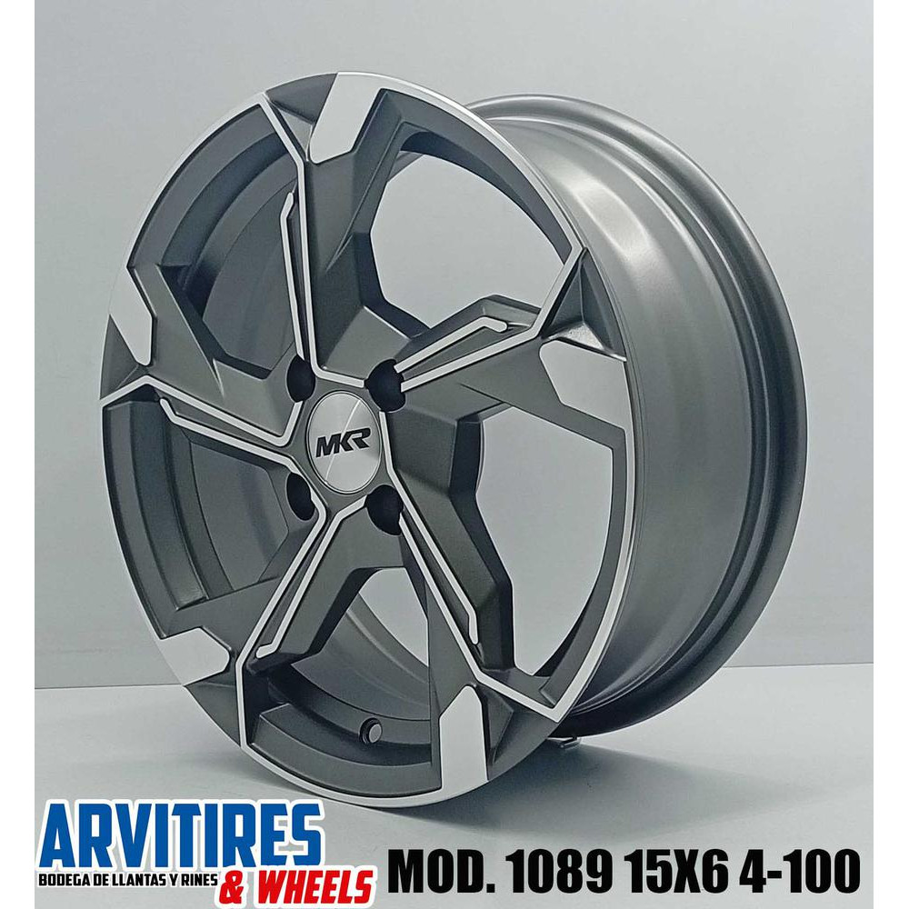 RIN 15X6 4-100 GUNMETAL MACHINE FACE MOD 1089