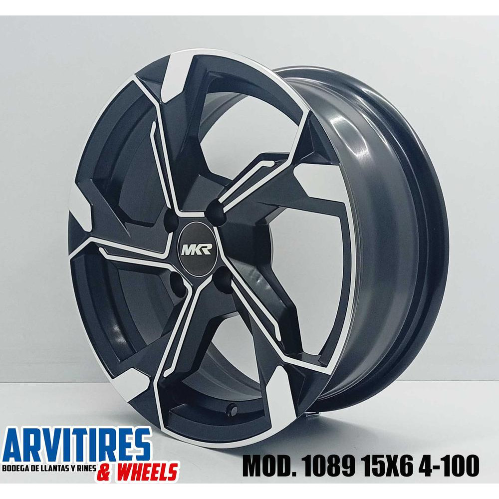 RIN 15X6 4-100 MATT BLACK MACHINE FACE MOD 1089