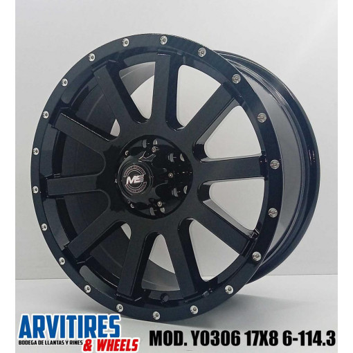 RIN 17X8 6-114 3 BLACK MILLING RIVETS MOD Y0306
