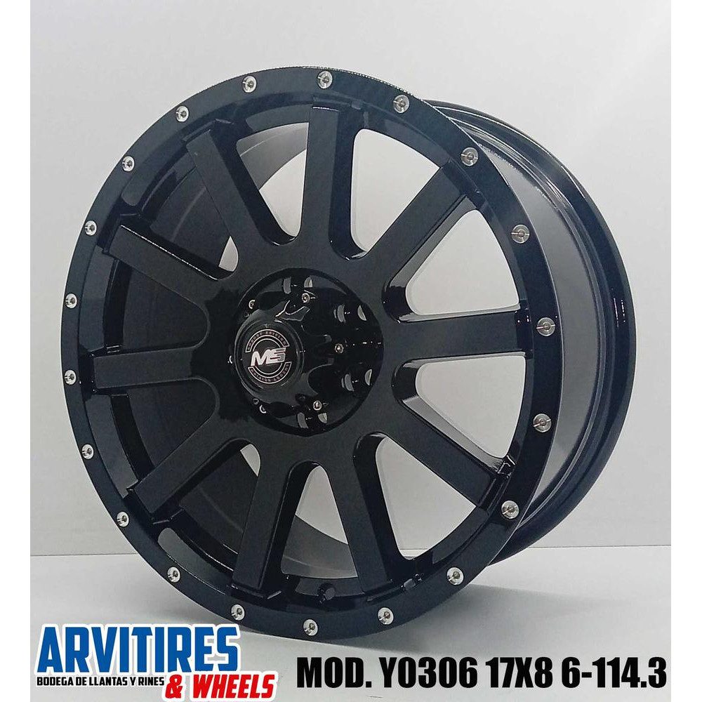 RIN 17X8 6-114 3 BLACK MILLING RIVETS MOD Y0306