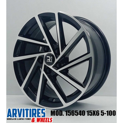 RIN 15X6 5 5-100 WV BLACK MACHINE FACE MOD 156540