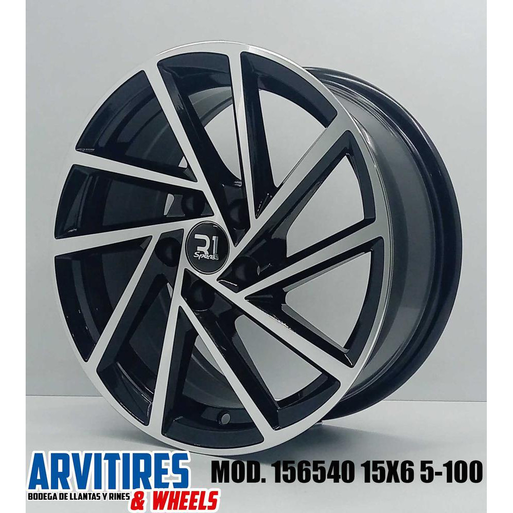 RIN 15X6 5 5-100 WV BLACK MACHINE FACE MOD 156540