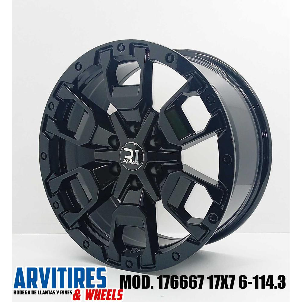 RIN 17X7 5 6-114 3 BLACK MOD 176667