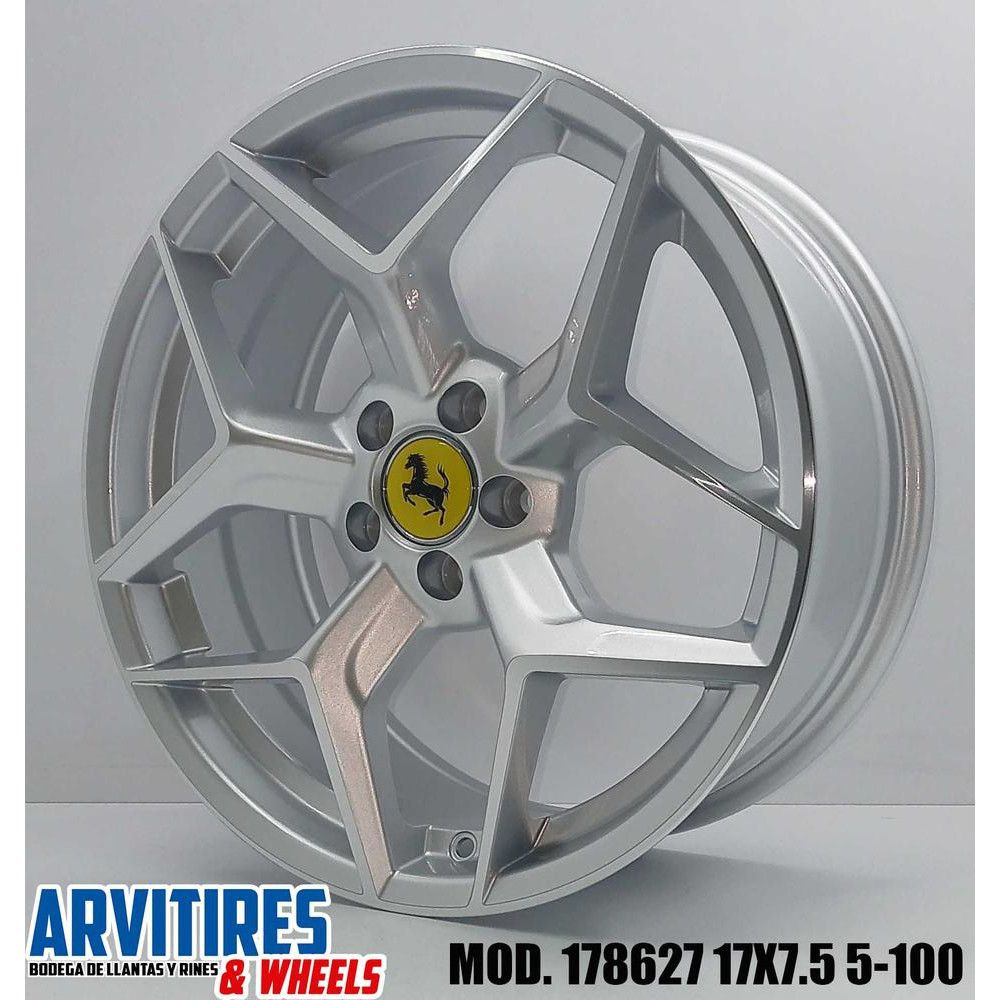 RIN 17X7 5 5-100 R1 SILVER MACHINE MOD 178627