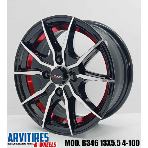 RIN 13X5 5 4-100 BMF INNER RED LINE MOD B346