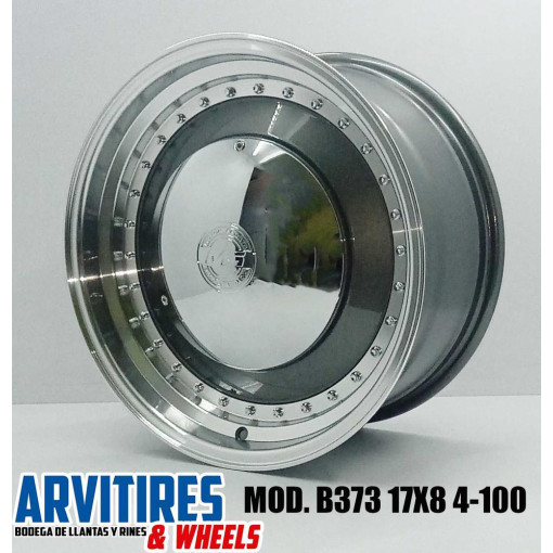 RIN 17X8 4-100 GUNMETAL MACHINE LIP MOD B373