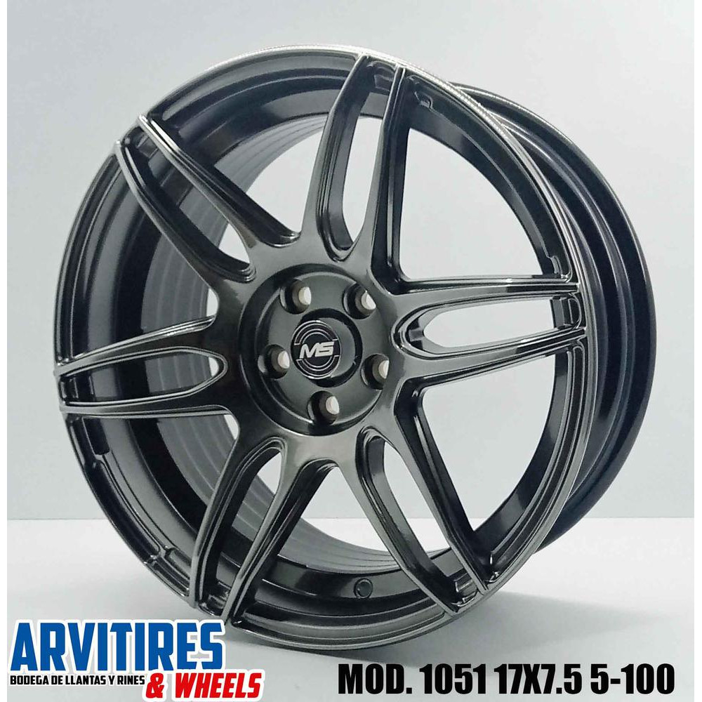 RIN 17X7 5 5-100 HYPER BLACK MOD 1051