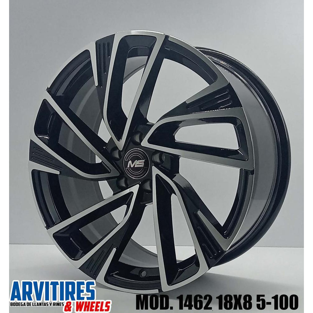 RIN 18X8 5-100 MS BLACK MACHINE FACE MOD 1462