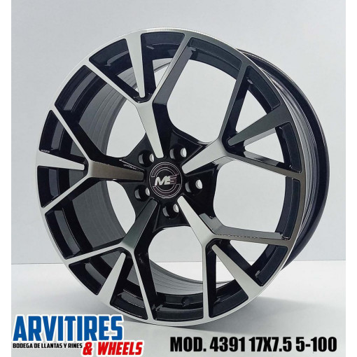 RIN 17X7 5 5-100 BLACK MACHINE FACE MOD 4391