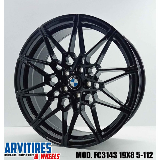 RIN 19X8 5-112 FLOW FORMING BLACK MOD FC3143F
