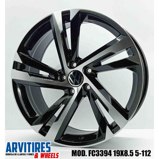 RIN 19X8 5 5-112 FF BLACK MACHINE FACE MOD FC3394
