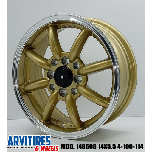RIN 14X5 5 4-100/114 3 GOLD MACHINE LIP MOD 148608