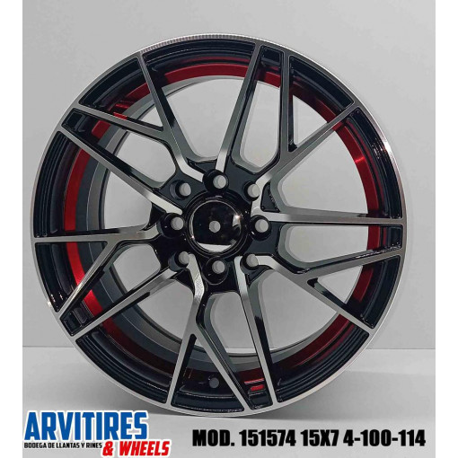 RIN 15X7 4-100/114 BMF RED UNDERCUT MOD 151574