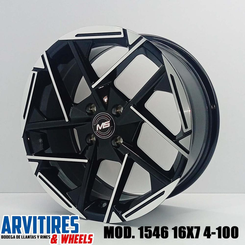 RIN 16X7 4-100 BLACK MACHINE FACE MOD 1546