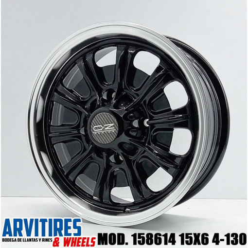 RIN 15X6 4-130 BLACK MACHINE LIP MOD 158614