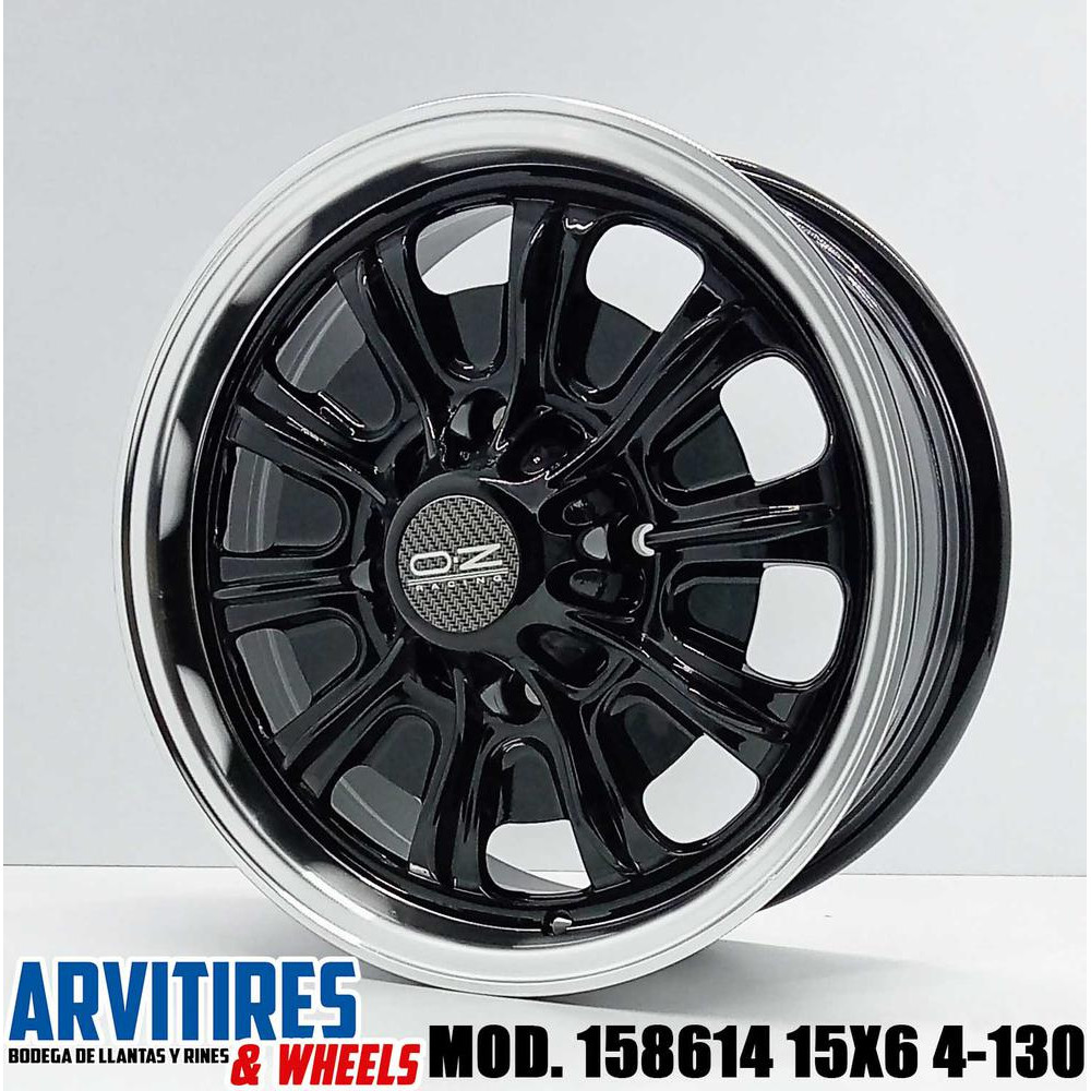 RIN 15X6 4-130 BLACK MACHINE LIP MOD 158614