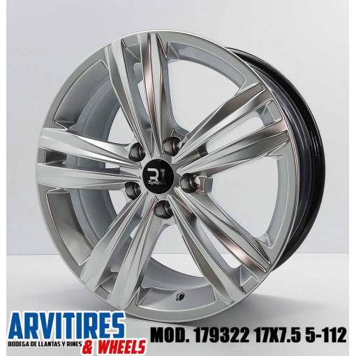 RIN 17X7 5 5-112 R1 HYPER SILVER MOD 179322
