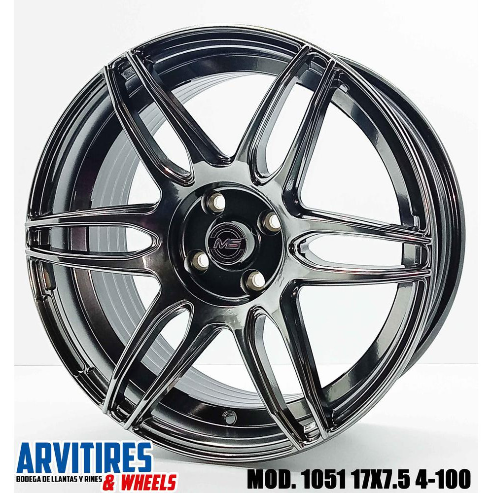 RIN 17X7 5 4-100 HYPER BLACK MOD 1051
