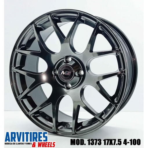 RIN 17X7 5 4-100 HYPER BLACK MOD 1373