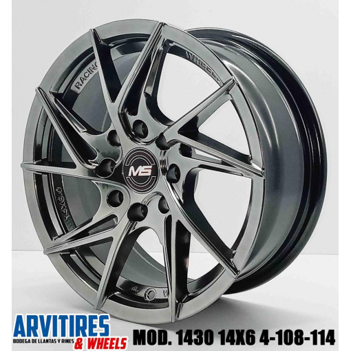 RIN 14X6 4-108/114 3 HYPER BLACK MOD 1430