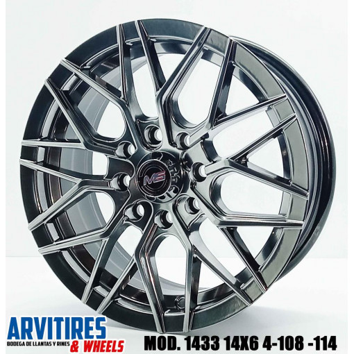 RIN 14X6 4-108/114 3 HYPER BLACK MOD 1433