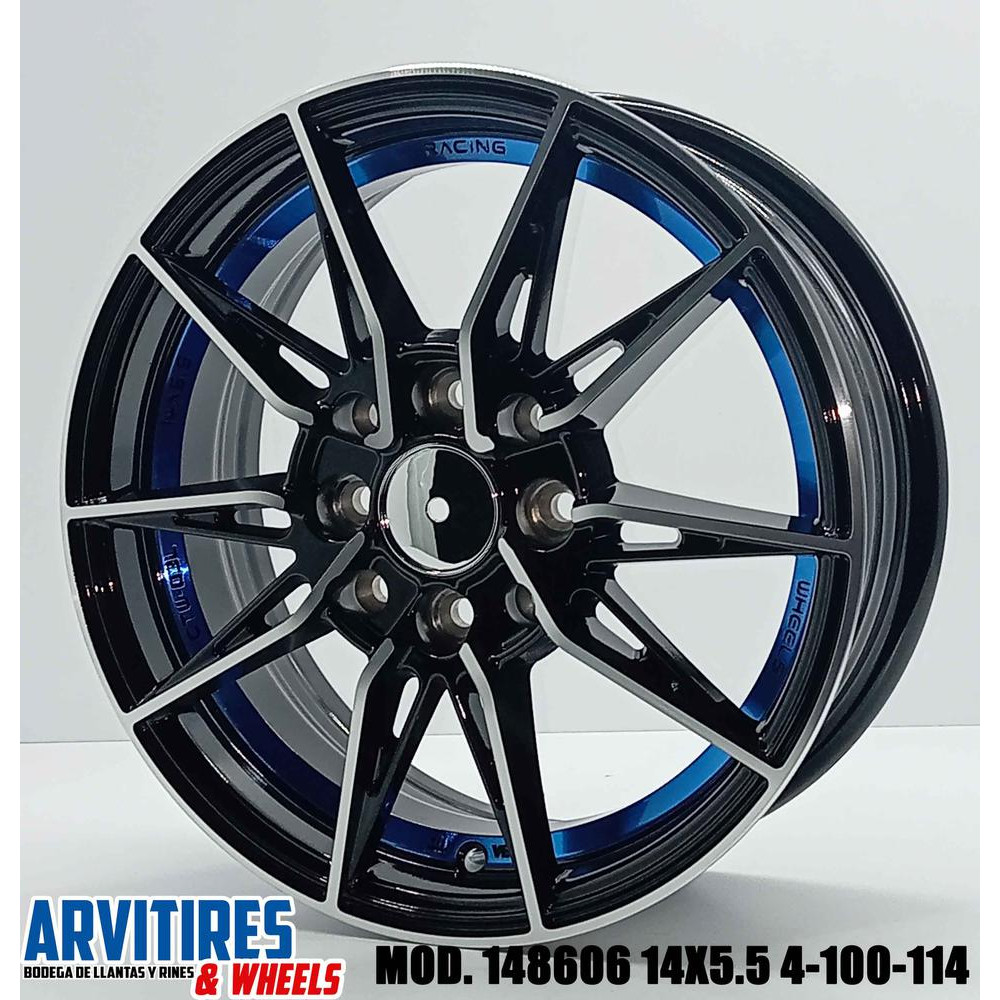 RIN 14X5 5 4-100/114 BLACK M BLUE UNDER MOD 148606