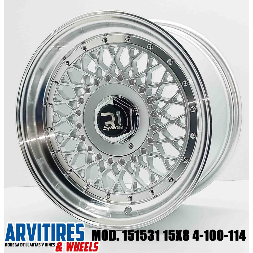 RIN 15X8 4-100/114 SILVER MLIP  CHRM RVT MD 151531