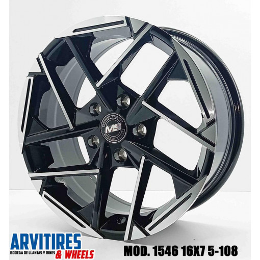 RIN 16X7 5-108 BLACK MACHINE FACE MOD 1546