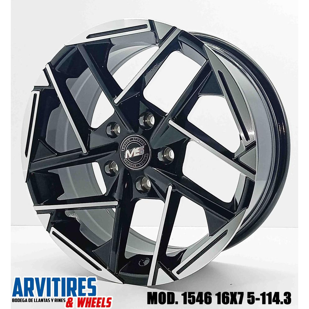 RIN 16X7 5-114 3 BLACK MACHINE FACE MOD 1546