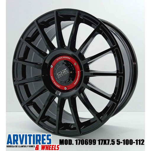 RIN 17X7 5 5-100/112 R1 GLOSS BLACK MOD 170699