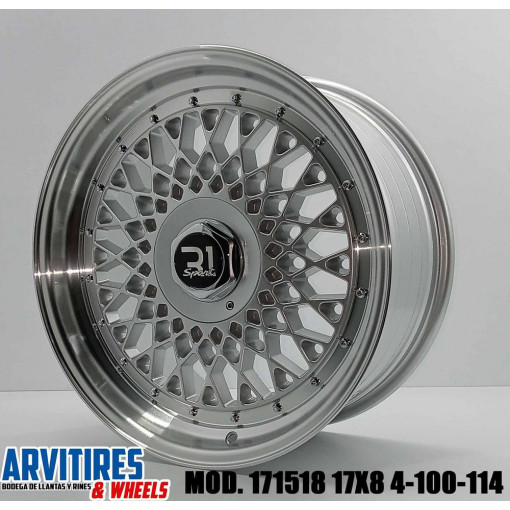 RIN 17X8 4-100/114 3 SILVER M LIP CHRM MOD 171518