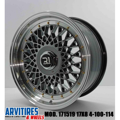 RIN 17X8 4-100/114 3 HYPER BLACK ML MOD 171519