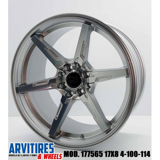 RIN 17X8 5 4-100/114 SILVER MACHINE F MOD 177565F