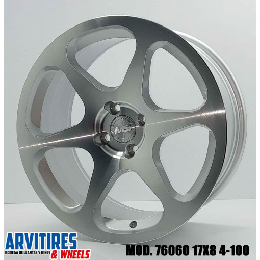 RIN 17X8 4-100 SILVER MACHINE FACE MOD 76060