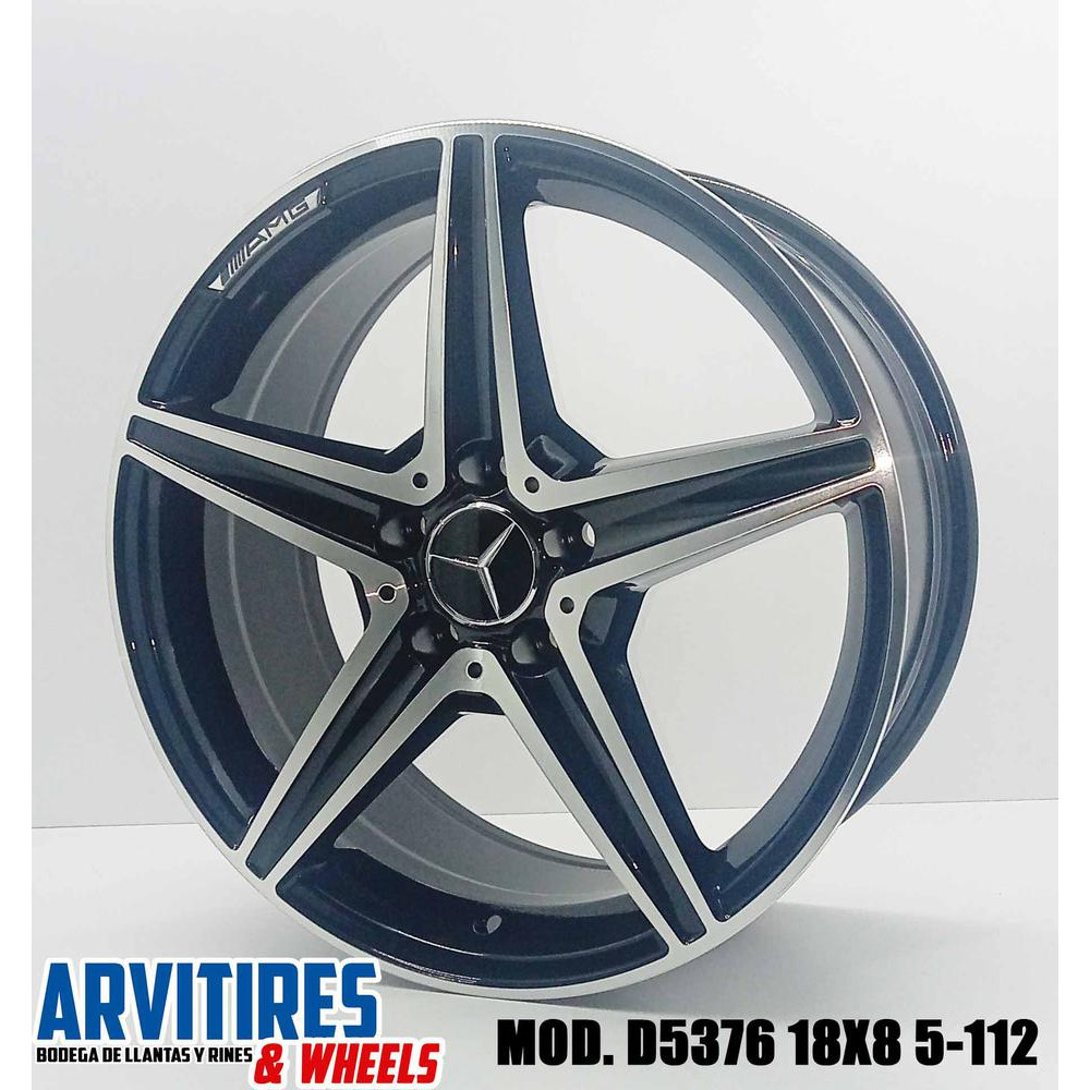 RIN 18X8 5-112 BLACK MACHINE FACE MOD D5376