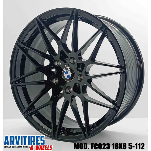 RIN 18X8 5-112 FLOW FORMING GLOSS BLACK MOD FC023