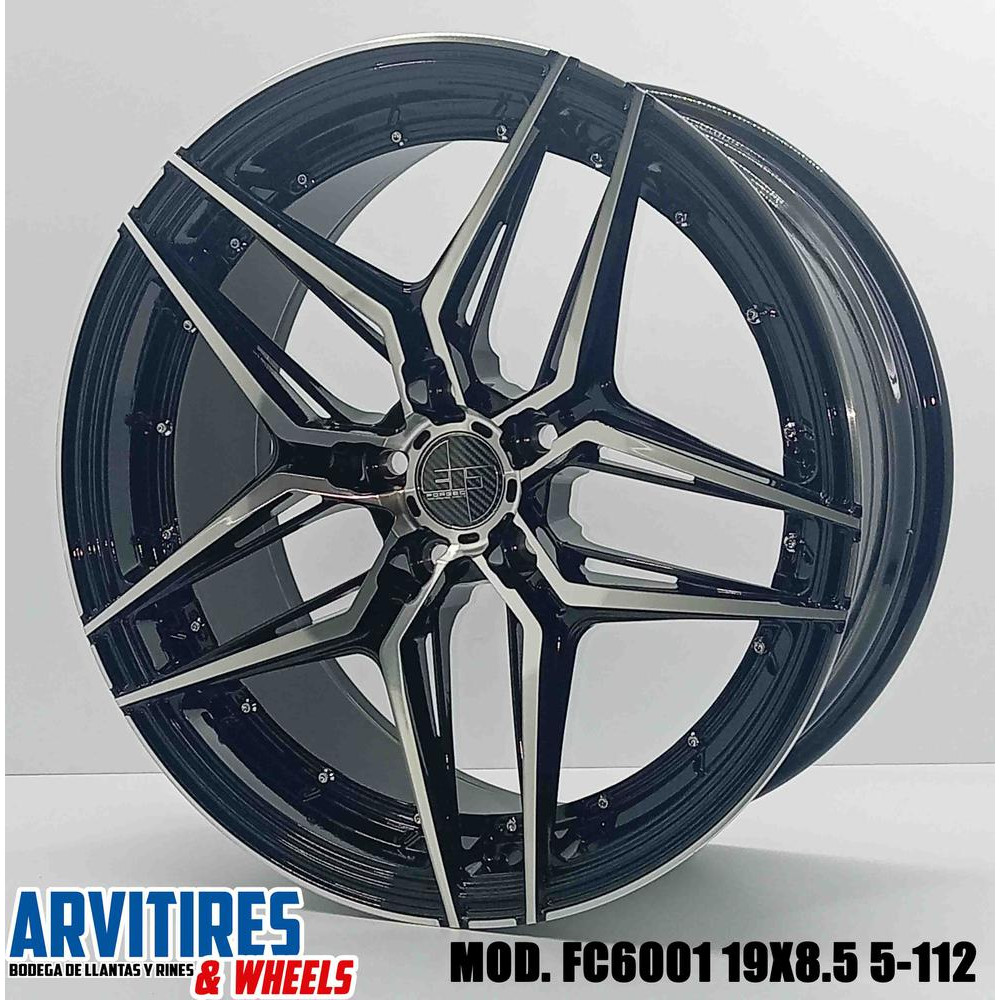 RIN 19X9 5 5-112 FF BLACK MACHINE FACE MOD FC6001R