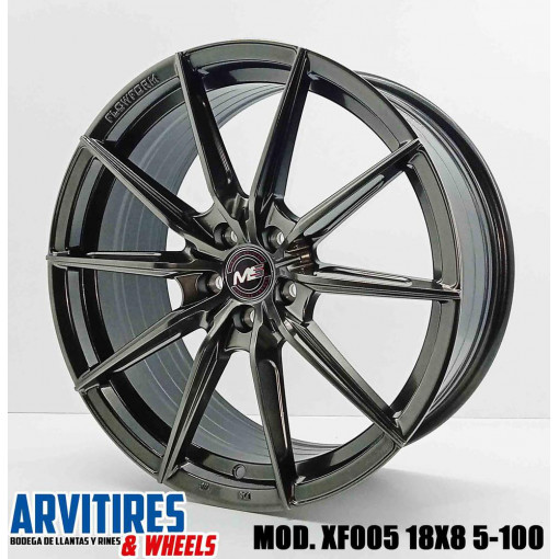 RIN 18X8 5-100 HYPER BLACK MOD XF005