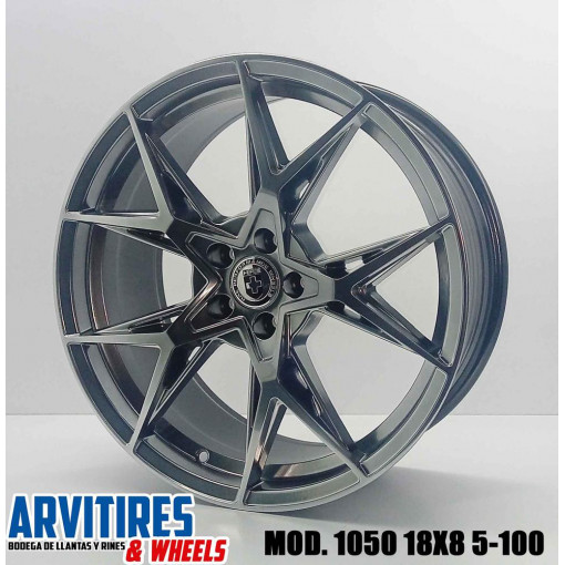 RIN 18X8 5-100 BRISTOL HYPER BLACK MOD  1050