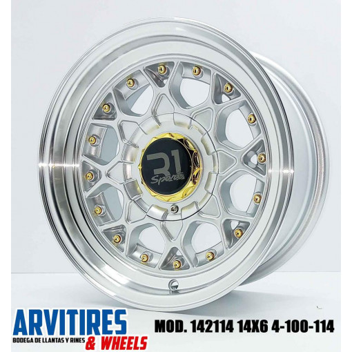 RIN 14X6 5 4-100-114 SILVER M LIP GL RV MOD 142114