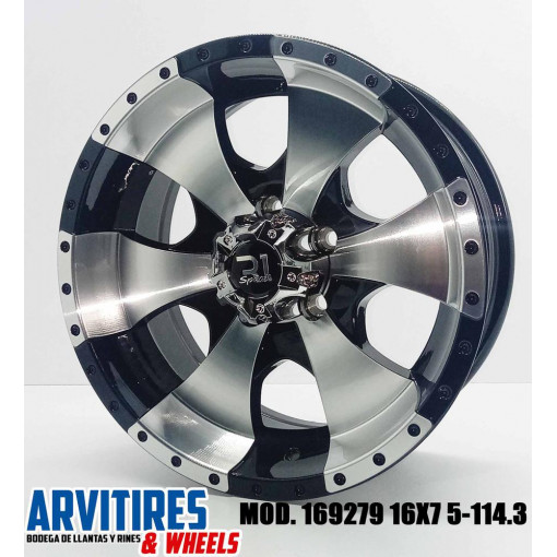 RIN 16X7 5-114 3 BLACK MACHINE FACE MOD 169279