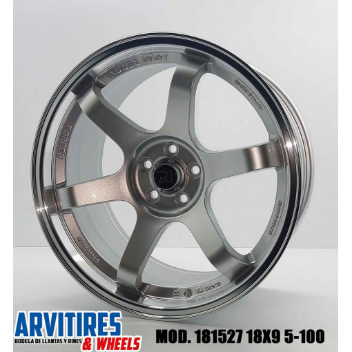 RIN 18X8 5-100 SILVER MACHINE LIP MOD 181527F