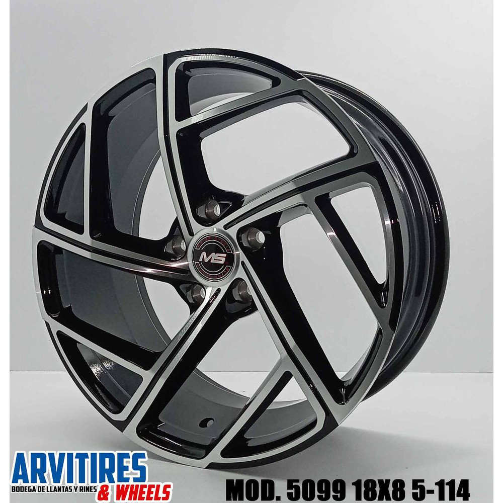 RIN 18X8 5-114 3 BLACK MACHINE FACE MOD 5099