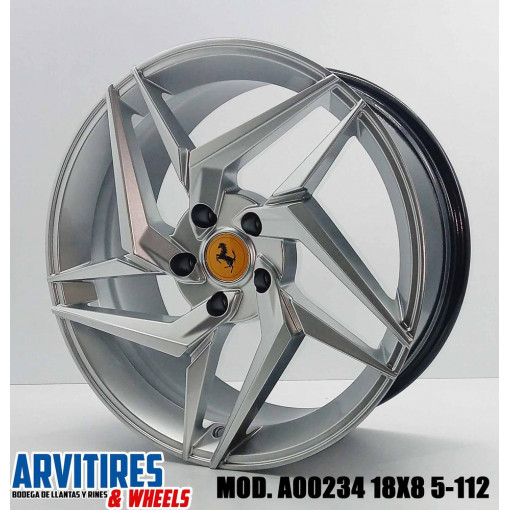 RIN 18X8 5-112 HYPER SILVER MOD A00234