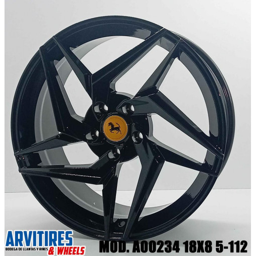 RIN 18X8 5-112 GLOSS BLACK MOD A00234