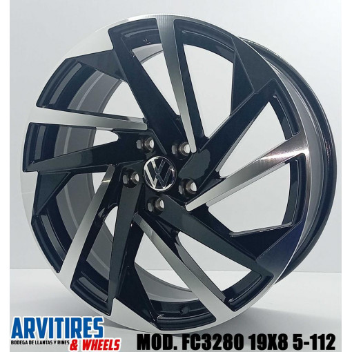 RIN 19X8 5-114 FF BLACK MACHINE FACE MOD FC3280