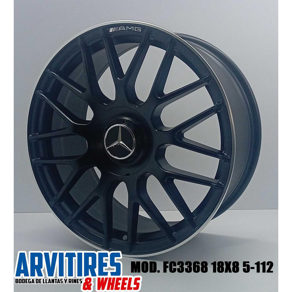 RIN 18X8 5-112 BLACK MACHINE LINE MACH MD FC3368