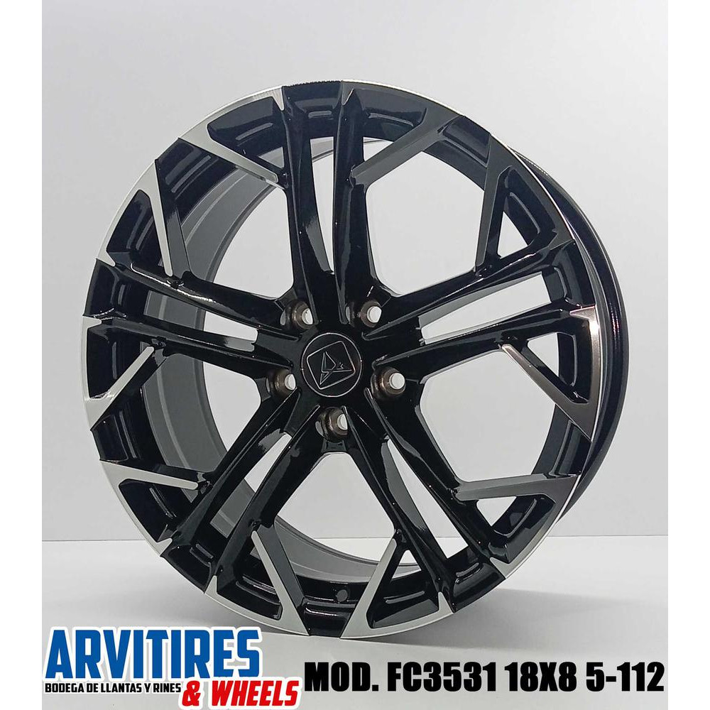 RIN 18X8 5-112 BLACK MACHINE FACE MOD FC3531