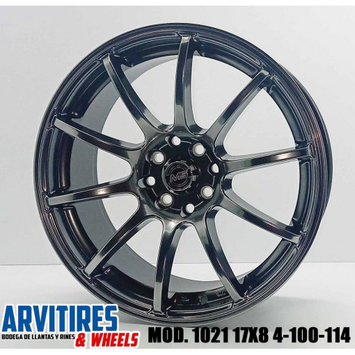 RIN 17X8 4-100/114 HYPER BLACK MACHIN FACE MD 1021