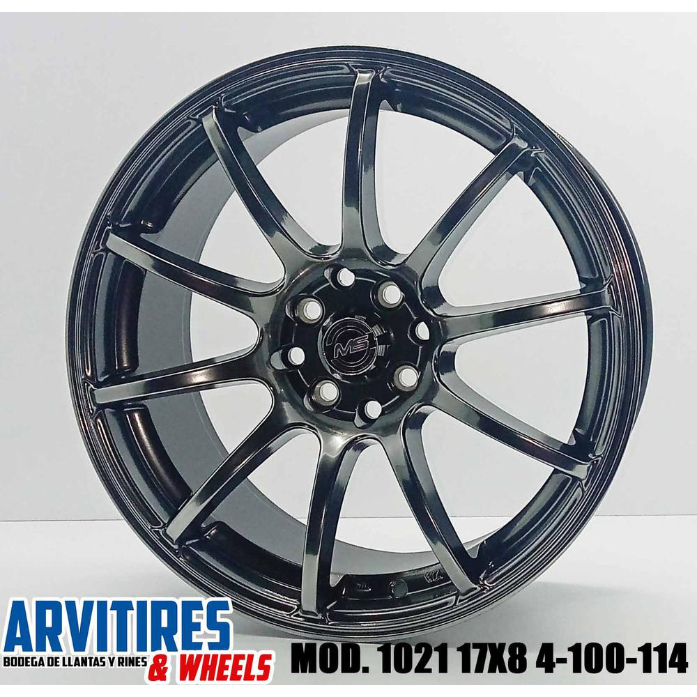 RIN 17X8 4-100/114 HYPER BLACK MACHIN FACE MD 1021